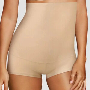 X-LARGE Maidenform Self Expressions 00850 Firm Control High-Waist Boyshort Latte